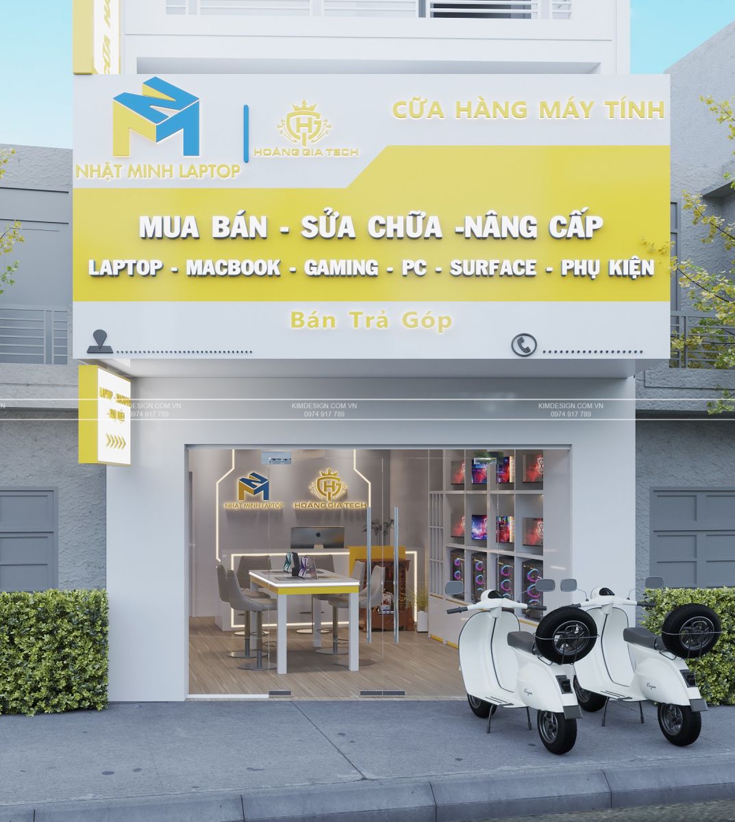 Ý TƯỞNG THIẾT KẾ TIỆM MÁY TÍNH CHUYÊN NGHIỆP