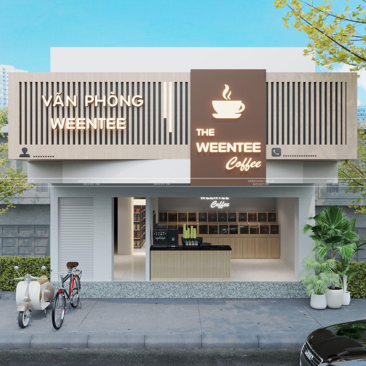 TƯ DUY HIỆN ĐẠI TRONG THIẾT KẾ MÔ HÌNH QUÁN CAFE KẾT HỢP VĂN PHÒNG