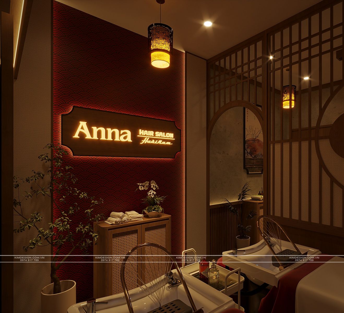 THIẾT KẾ KHÔNG GIAN SPA GỘI ĐẦU DƯỠNG SINH TRUNG HOA