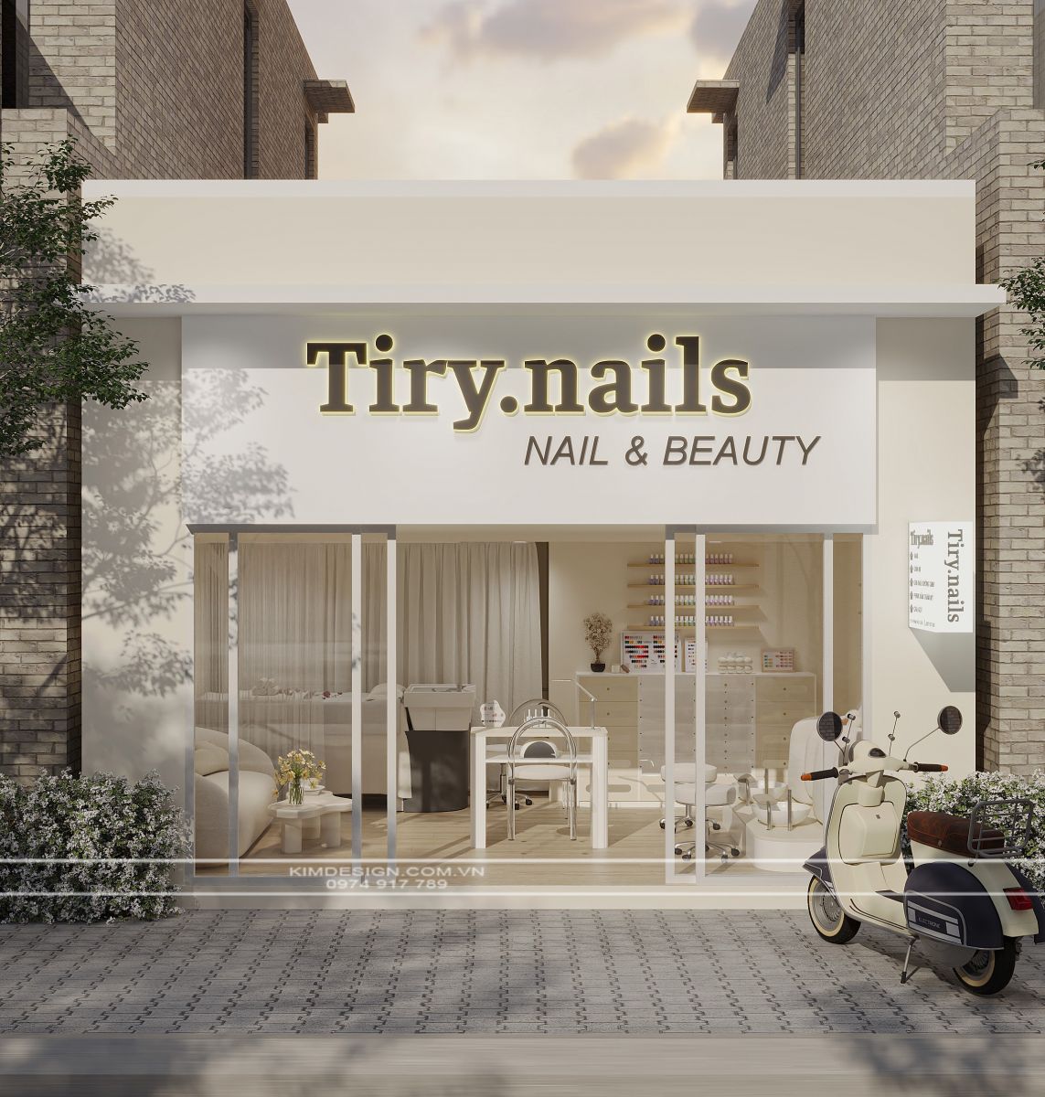 GIẢI PHÁP BỐ TRÍ KHÔNG GIAN TIỆM NAIL VỚI THIẾT KẾ ĐƠN GIẢN