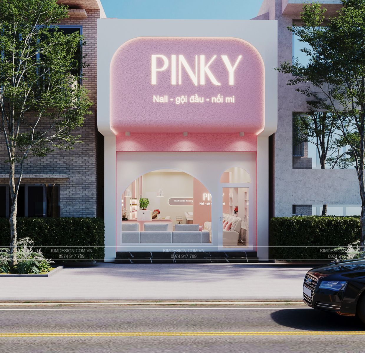 BẮT KỊP XU HƯỚNG NGÀNH LÀM ĐẸP VỚI THIẾT KẾ NỘI THẤT TIỆM NAIL MÀU HỒNG PASTEL