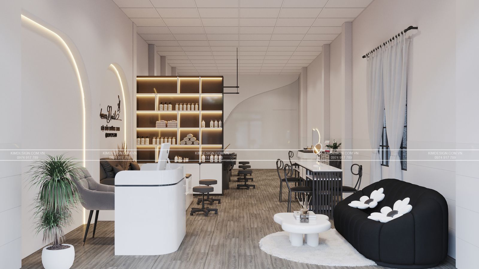 NGHỆ THUẬT SẮP ĐẶT TRONG THIẾT KẾ TIỆM NAIL NHỎ