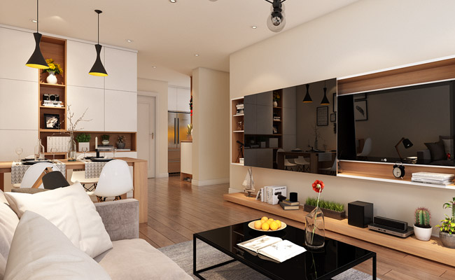 Mẫu thiết kế nội thất căn hộ 70m2 sang trọng Mẫu thiết kế nội thất căn hộ 70m2 sang trọng