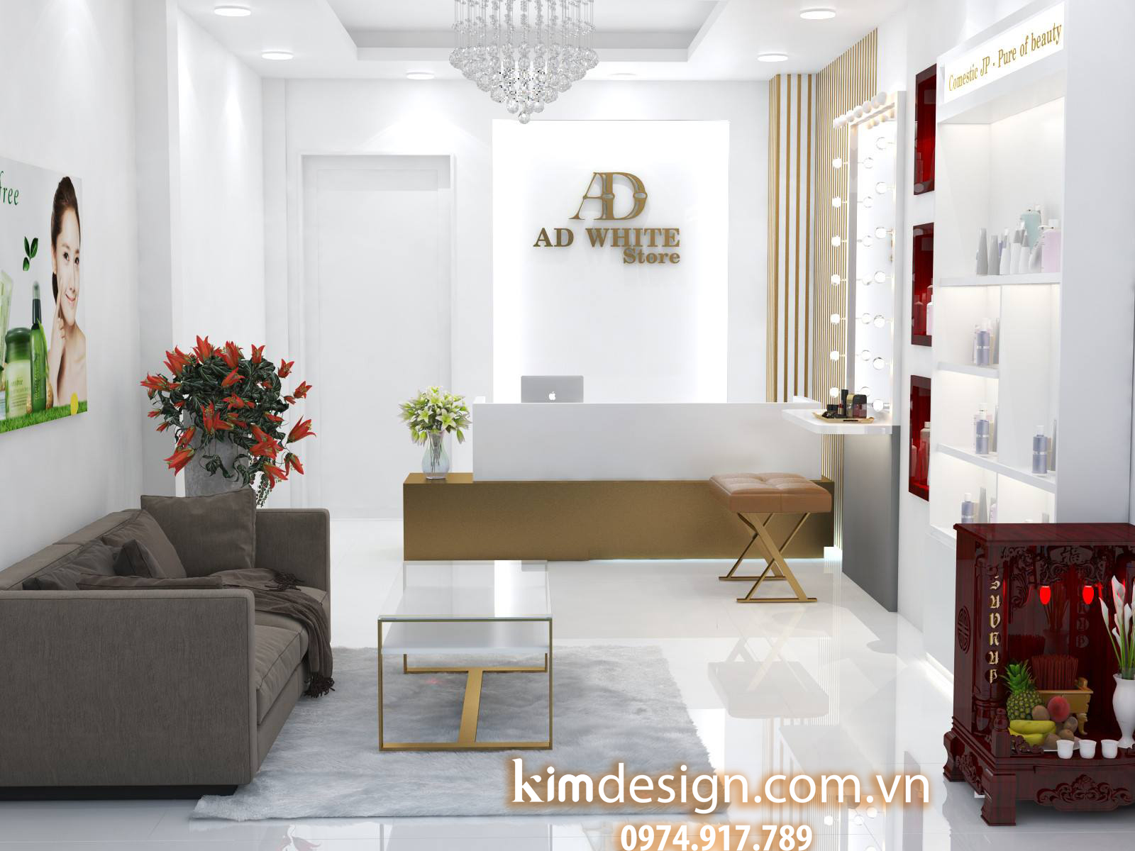 Thiết kế shop mỹ phẩm