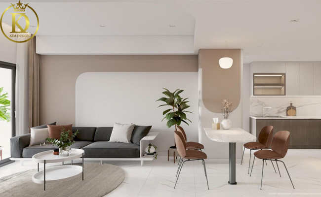 Mẫu thiết kế nội thất căn hộ chung cư 60m2 phong cách hiện đại