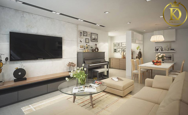 Thiết kế nội thất chung cư 100m3 với phòng khách