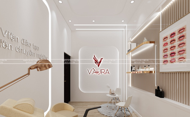 Thiết kế logo thương hiệu độc đáo ấn tượng trên tường