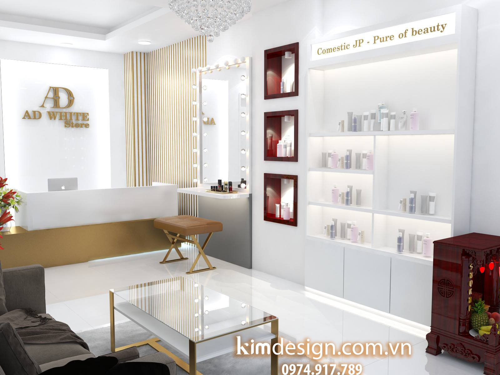 Thiết kế shop mỹ phẩm đẹp 