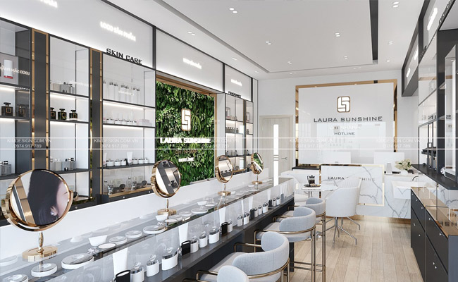 thiết kế shop mỹ phẩm hiện đại
