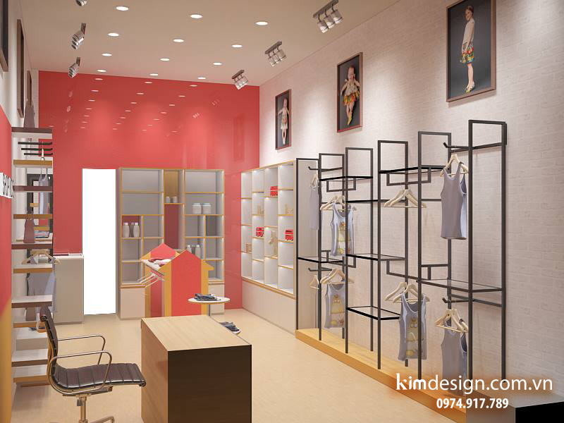 Thiết kế shop thời trang trẻ em đẹp dễ thương 