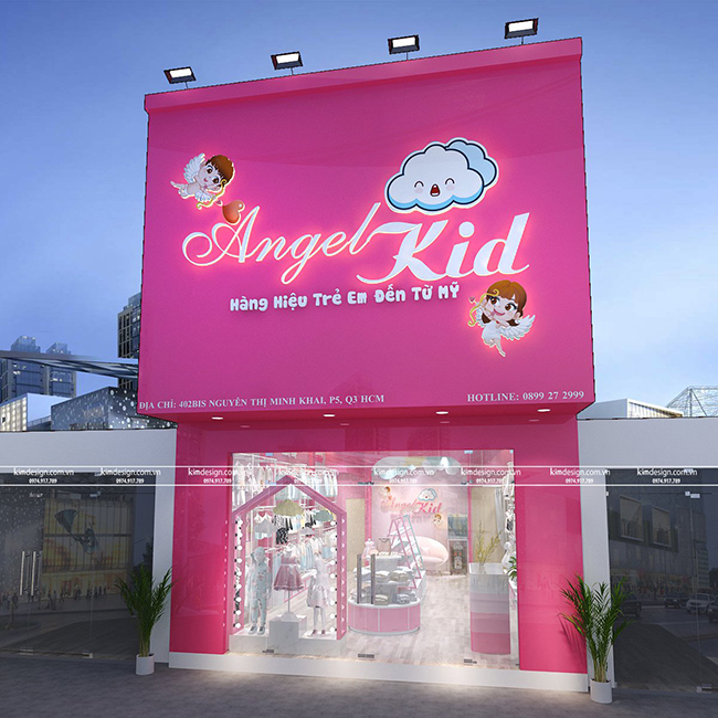 Thiết kế shop thời trang trẻ em đẹp dễ thương