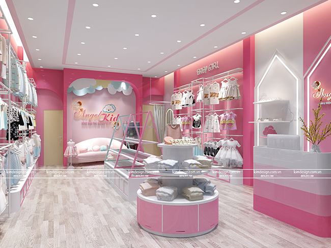 Thiết kế shop thời trang trẻ em đẹp dễ thương