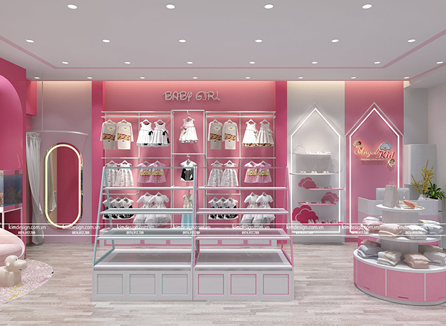 Thiết kế shop thời trang trẻ em đẹp dễ thương