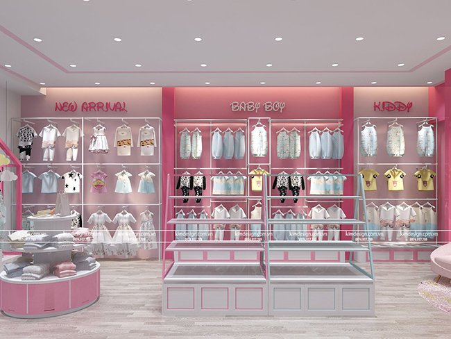 Thiết kế shop thời trang trẻ em đẹp dễ thương